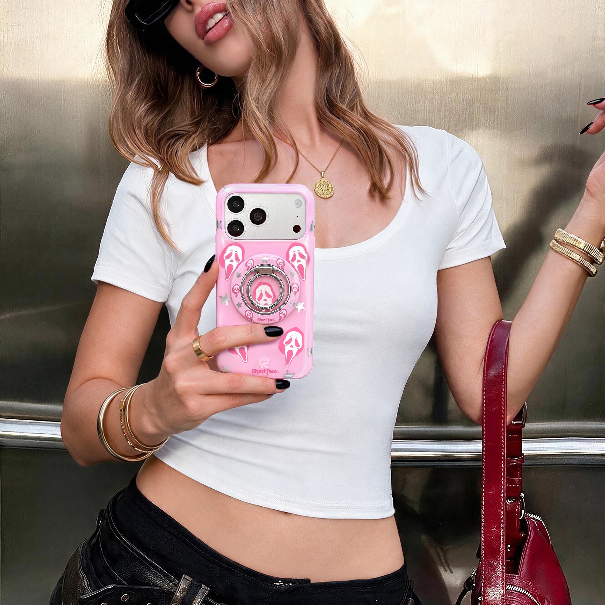 Ghost Face Call Me Pink MagSafe Grip Ring
