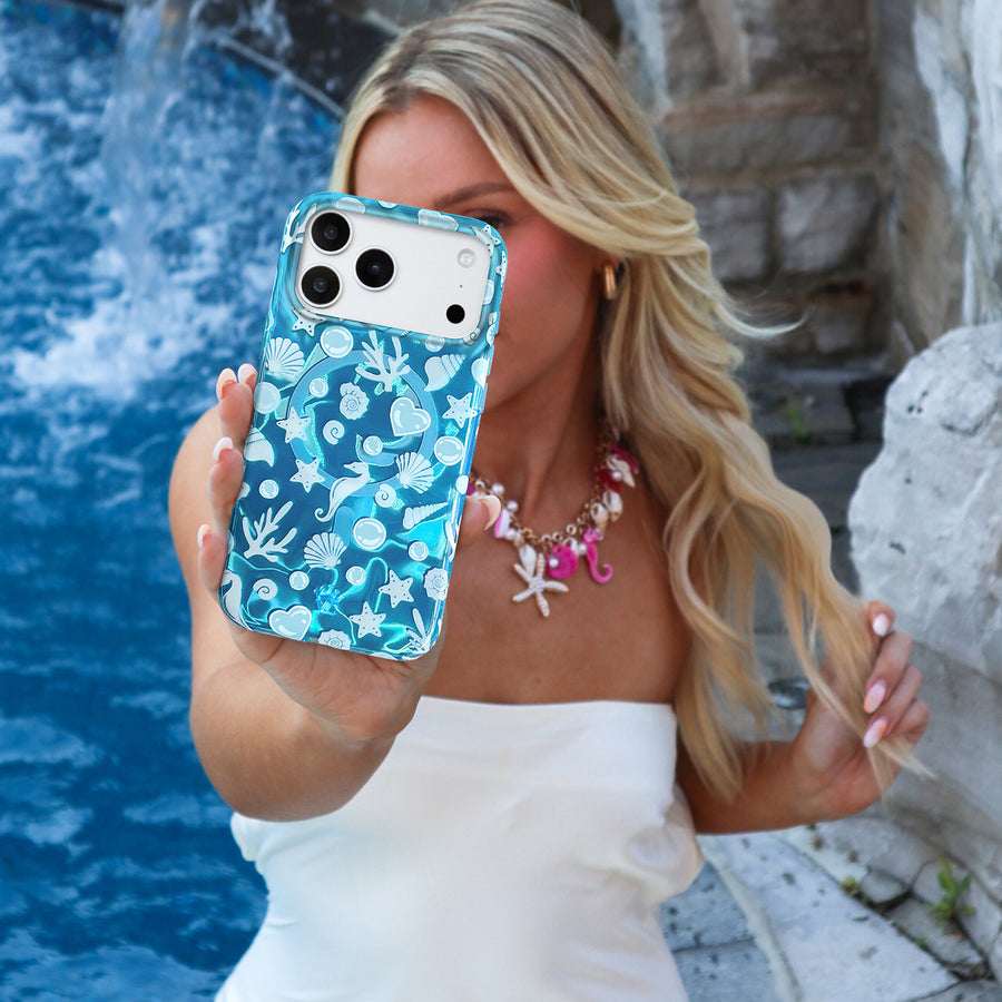 Aquamarine Holo iPhone Case lifestyle