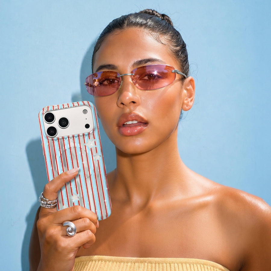 Stars & Stripes Glitter iPhone Case lifestyle