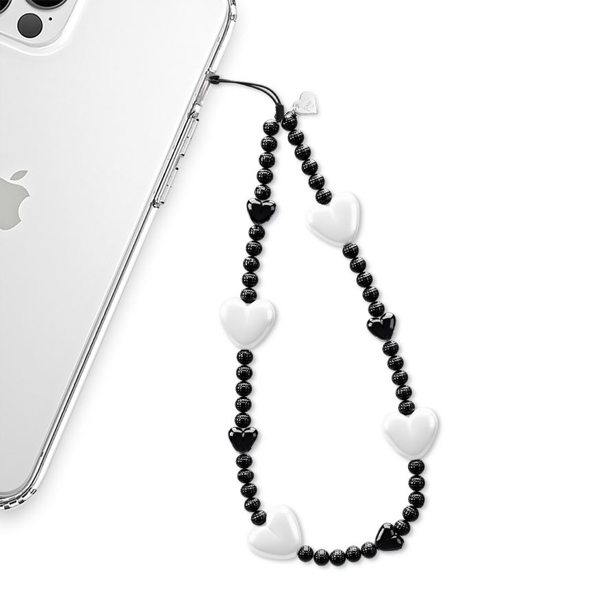 Black & White Heart Charm