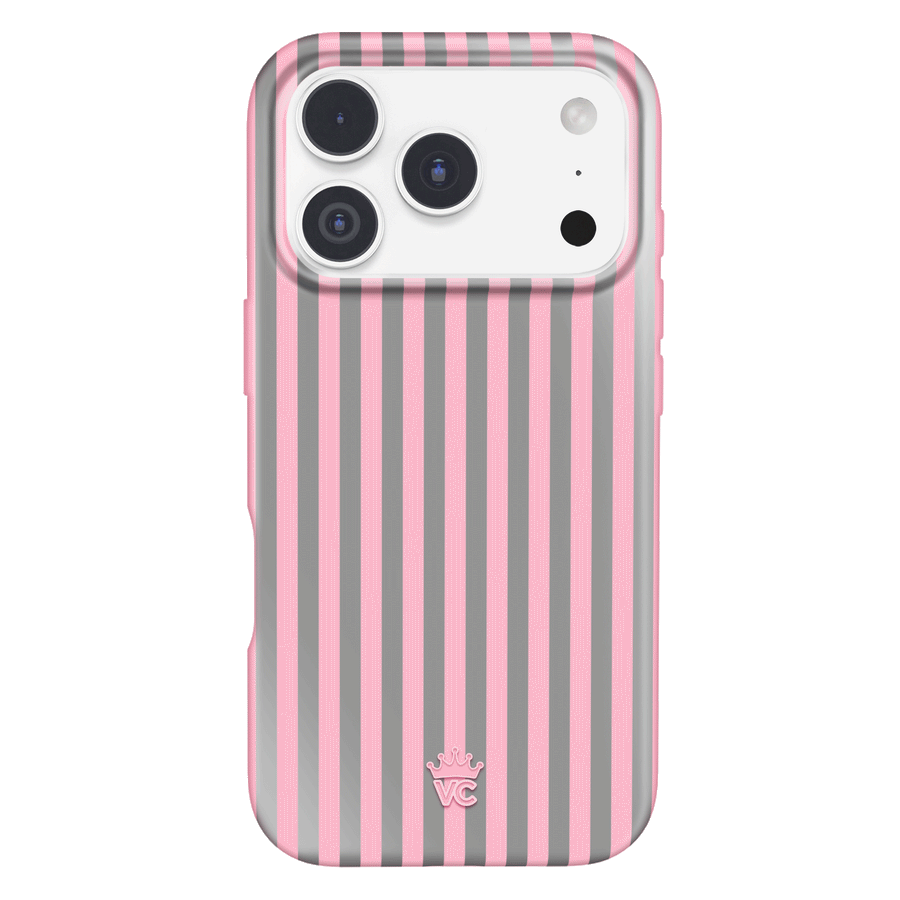 Pink Chrome Stripes iPhone Case