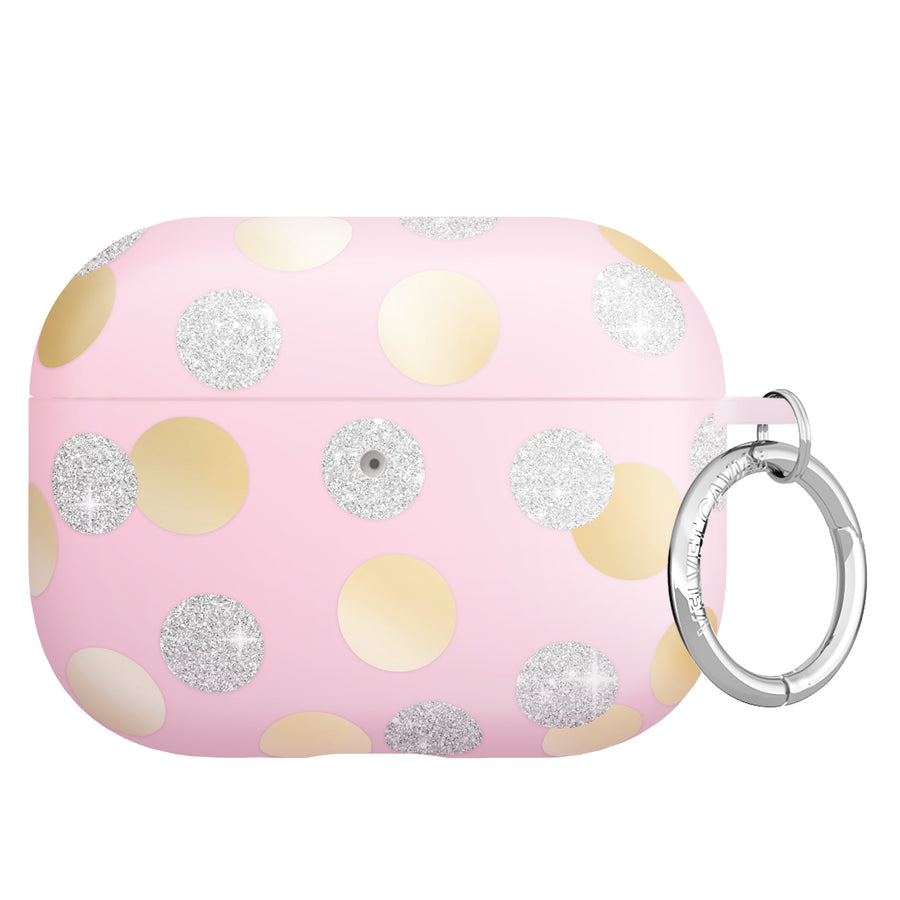 Pink Glitter Polka Dot AirPod Case