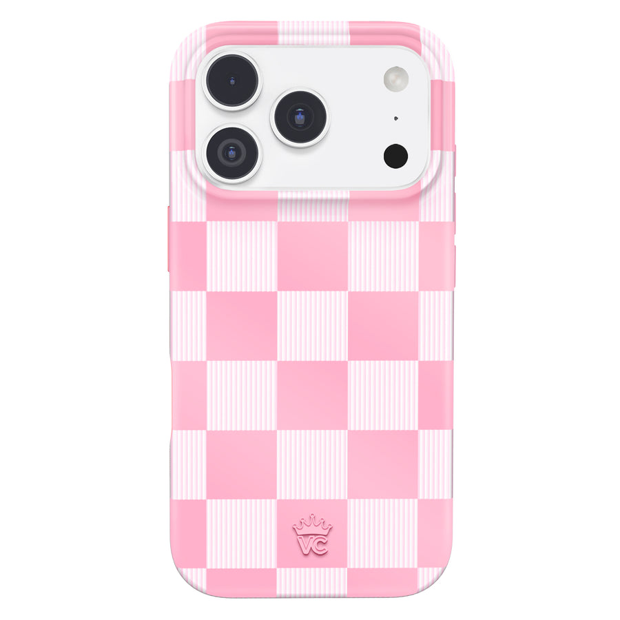 Pink Vibe Checkered iPhone Case