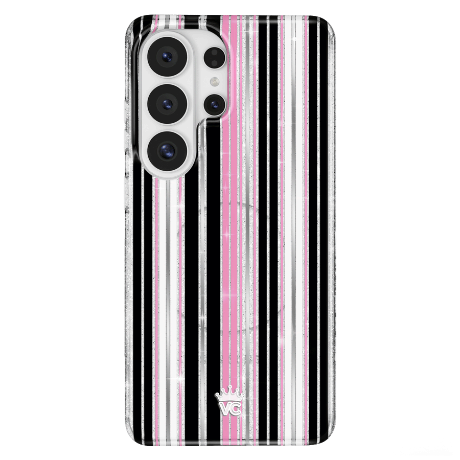Pretty Punk Stripes Glitter Samsung Case