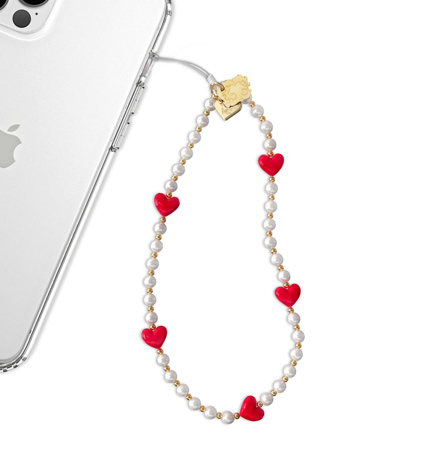 Betty Boop Pearl Heart Phone Charm