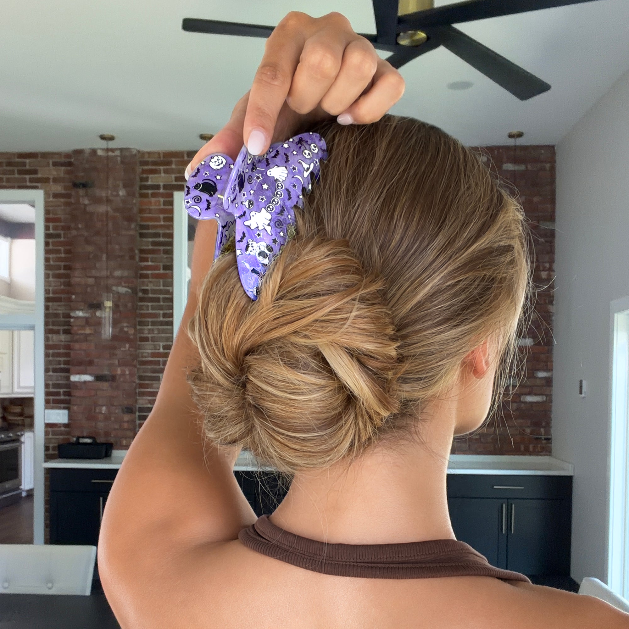 Witchy Lilac Glitter Large Hair Clip