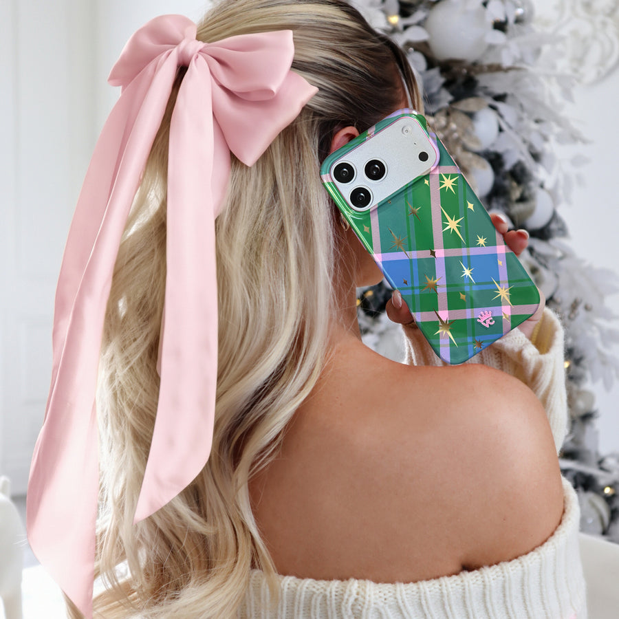 North Pole Plaid iPhone Case lifestyle