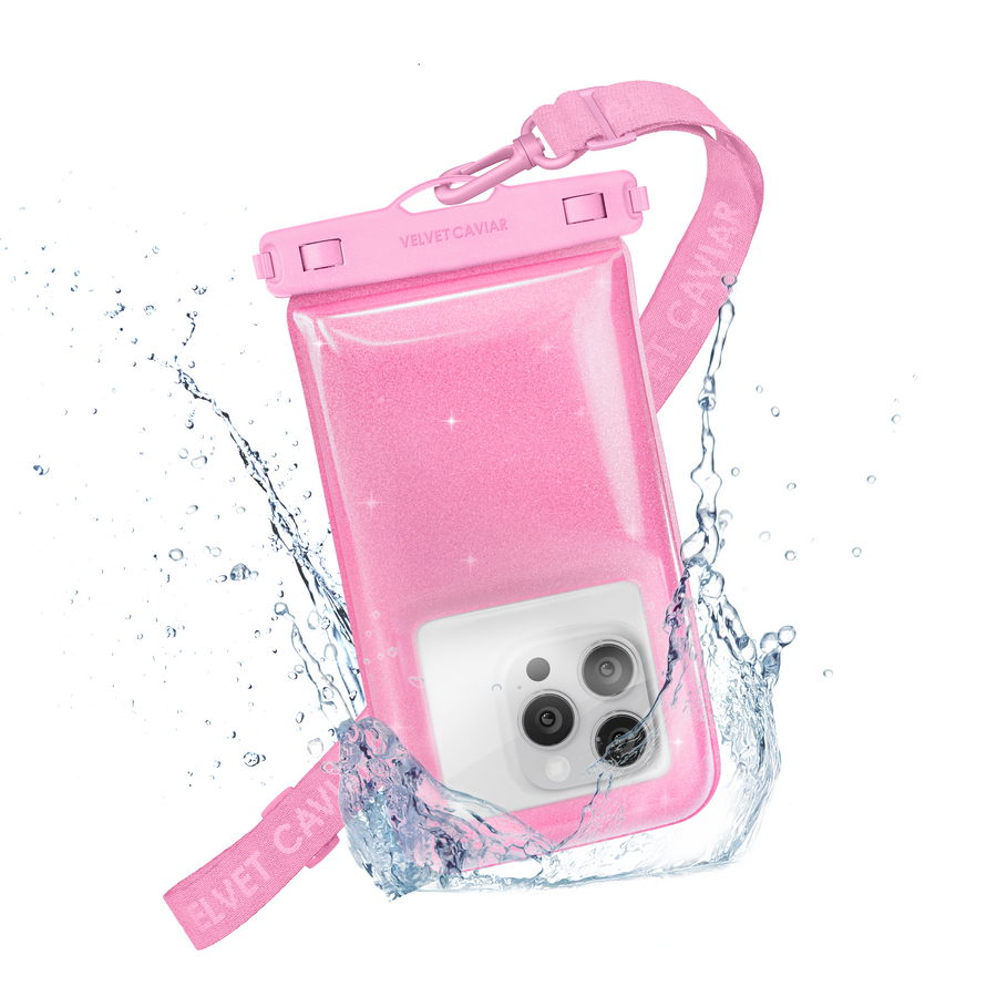 Pink Stardust Glitter Waterproof Floating Phone Pouch