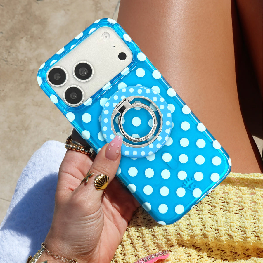 Aquamarine Polka Dot iPhone Case lifestyle