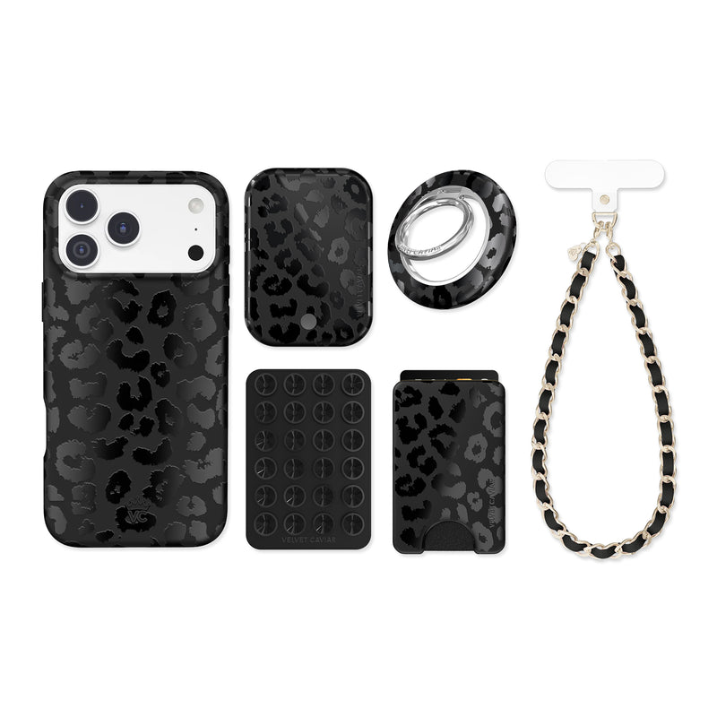 Black Leopard iPhone Bundle Set