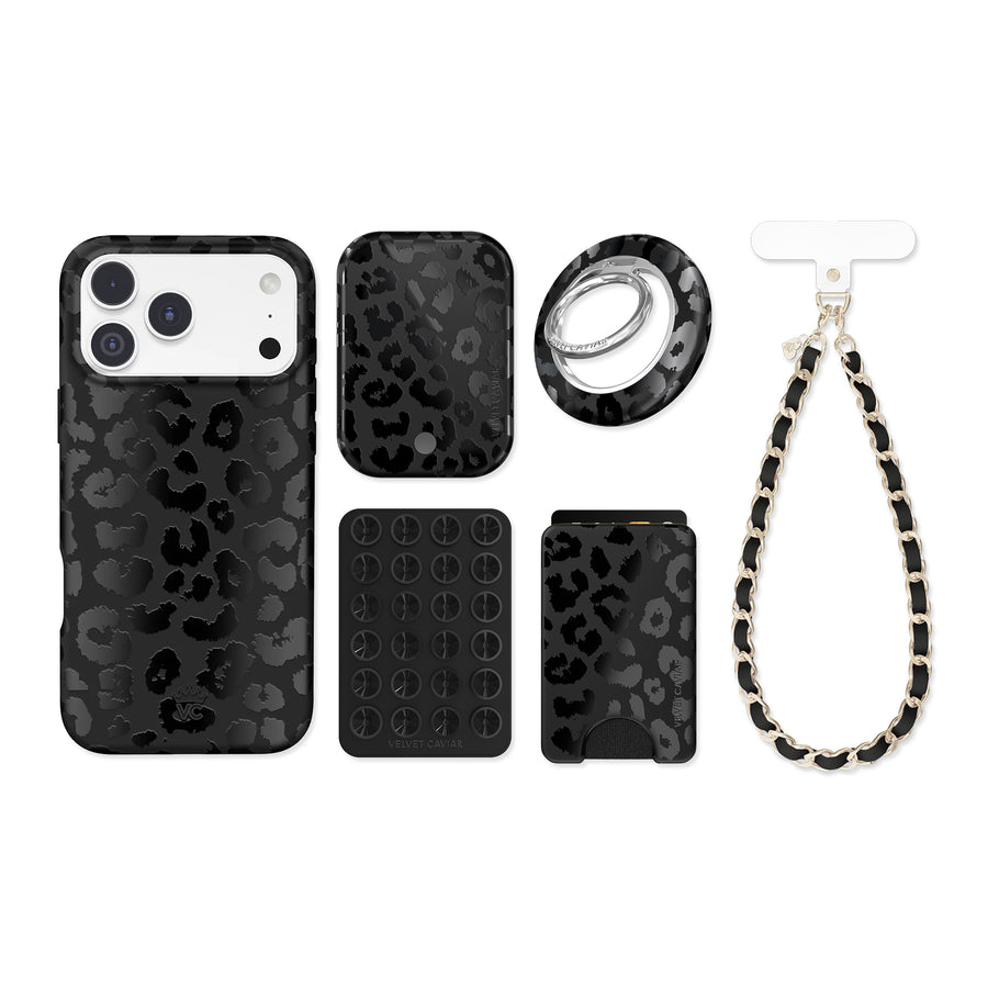 Black Leopard iPhone Bundle Set