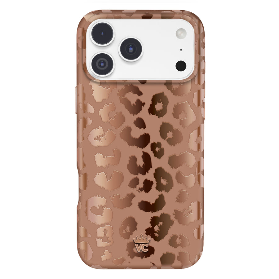 Bronze Chrome Leopard iPhone Case