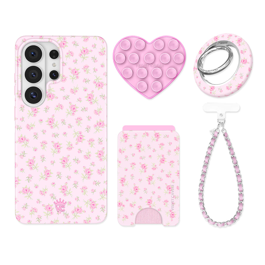 Dainty Pink Floral Samsung Bundle Set