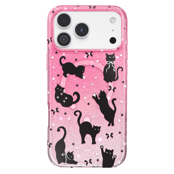 Lucky Kittens Glitter iPhone Case