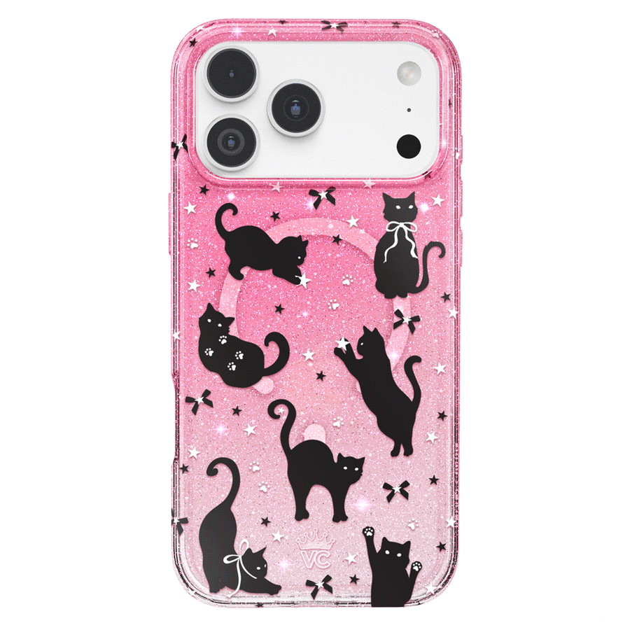 Lucky Kittens Glitter iPhone Case