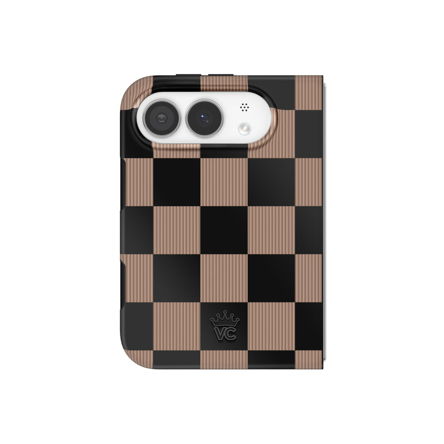 Mocha Vibe Checkered iPhone Case