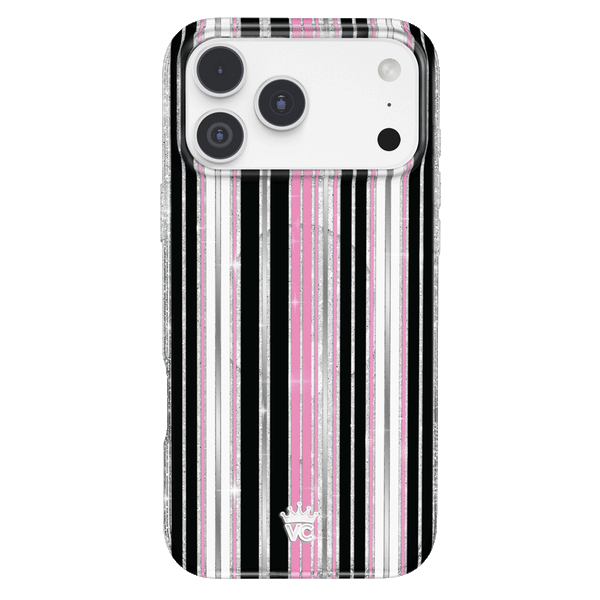 Pretty Punk Stripes Glitter iPhone Case