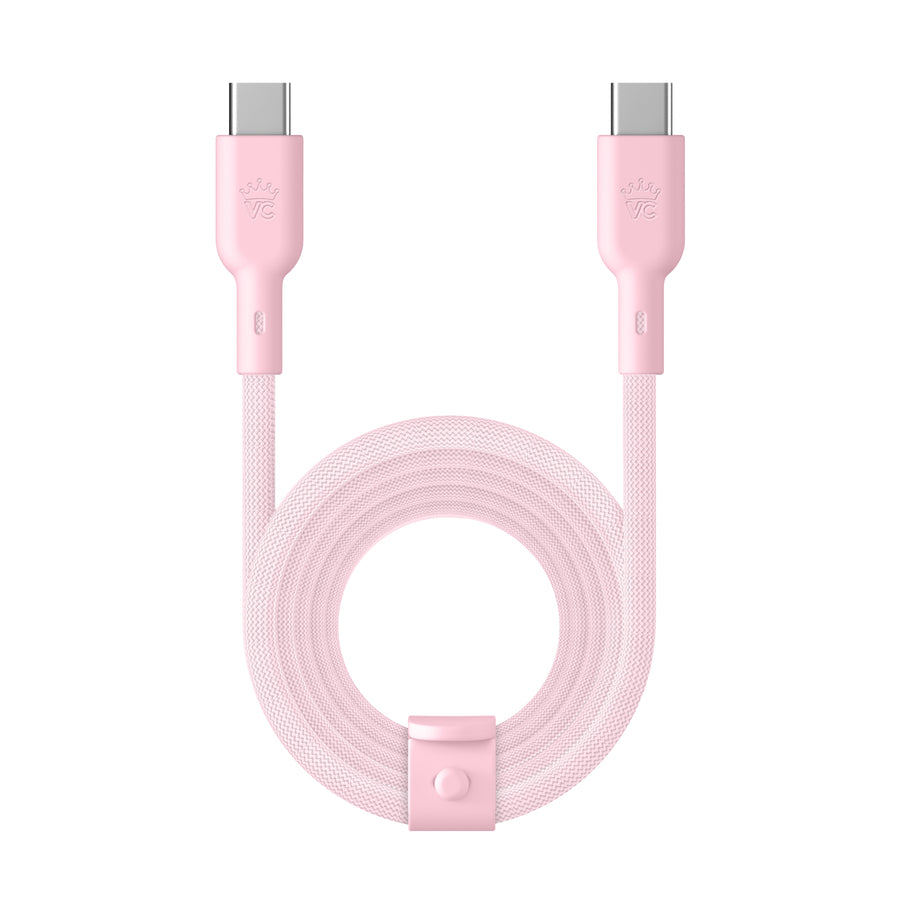 Strawberry Milk 6ft USB-C Fast Charging Cable, durable and tangle-free