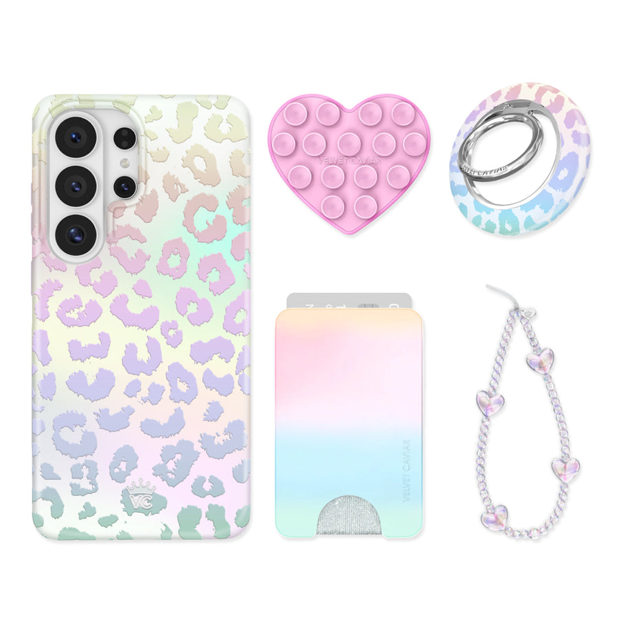 White Opal Leopard Samsung Bundle Set