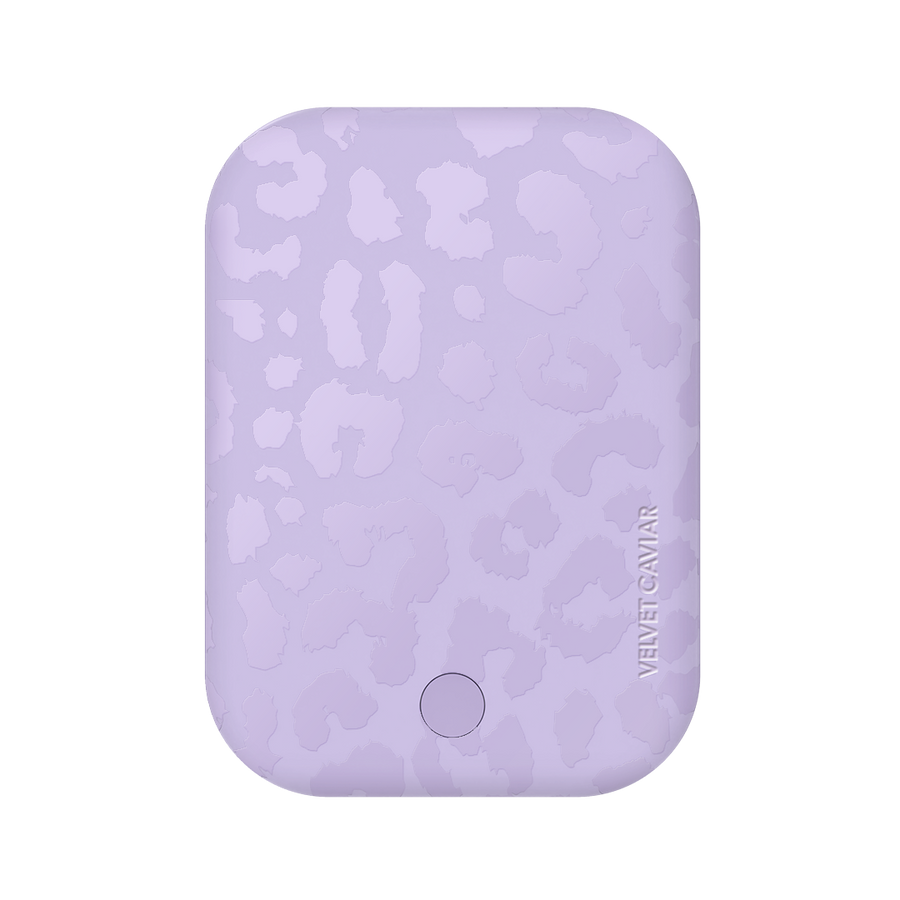 Lilac Leopard Portable MagSafe Charger Power Pack