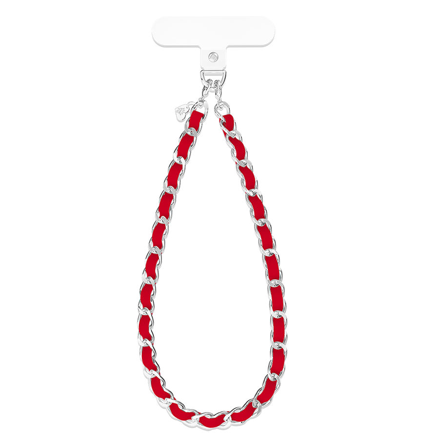 Red Leather Chain Phone Charm