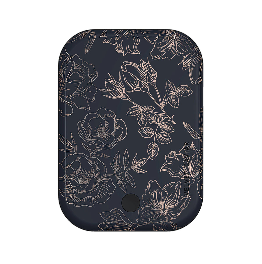 Floral Rose Gold Chrome Portable MagSafe Charger Power Pack